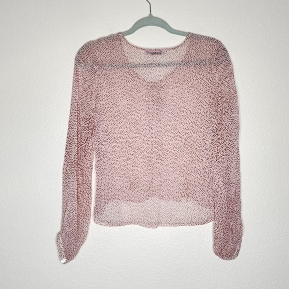 Allsaints Sevin Leox Dotted Sheer Blouse S - Picture 4 of 5
